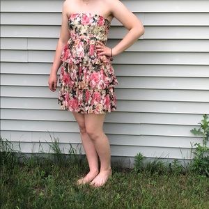 Strapless mini dress